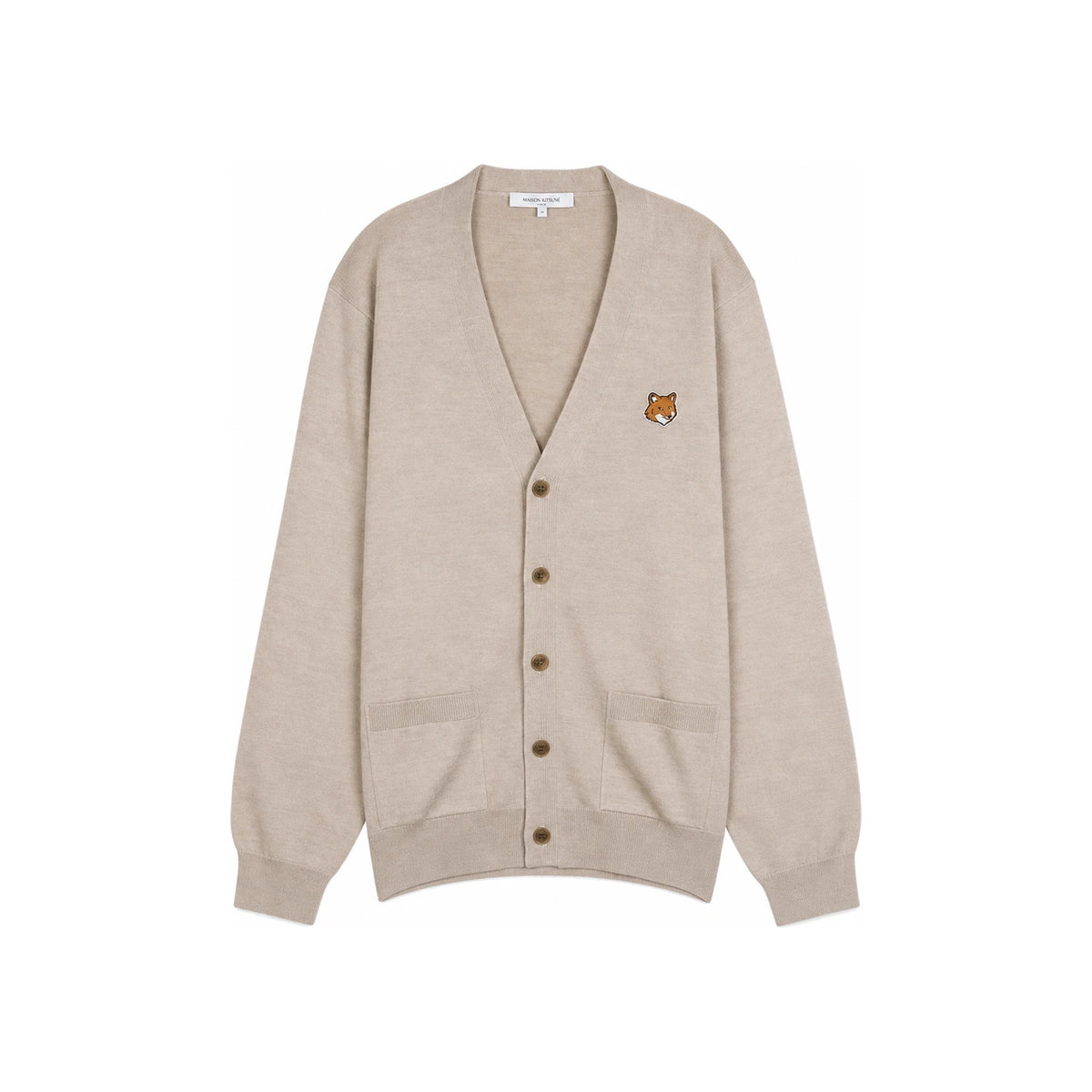Maison Kitsune Fox Head Wool Knit Men’s Cardigan