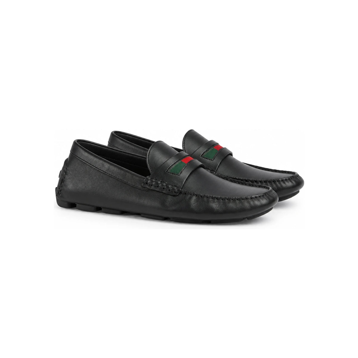 GUCCI Black Leather Loafers for Men