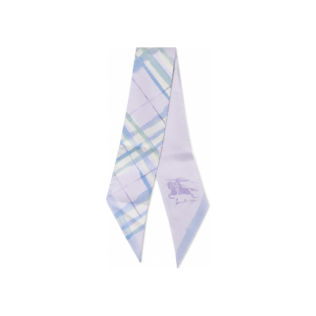 BURBERRY Watercolor Check Skinny Silk Scarf 8119959
