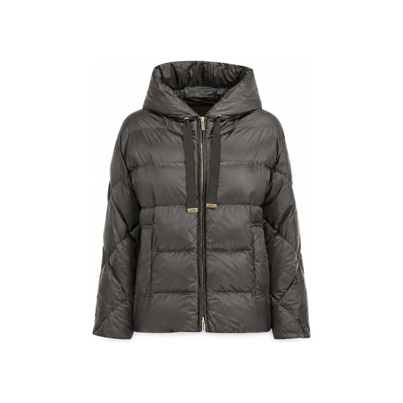 Max Mara Dark Gray Hooded Puffer Jacket 261948 1084 089