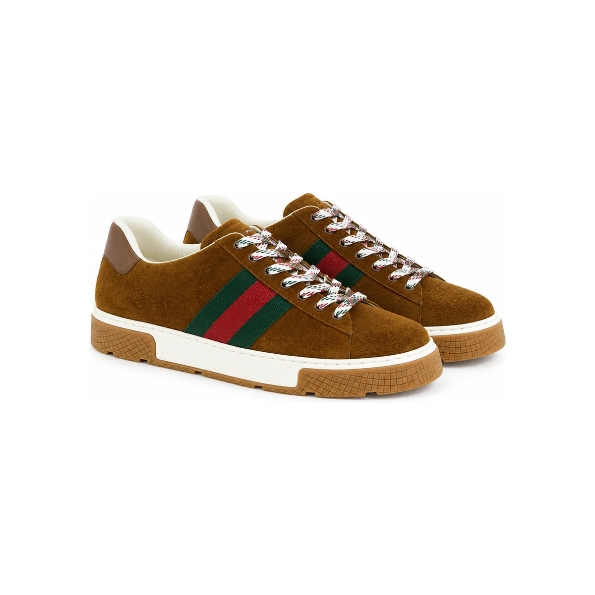 GUCCI Leather Low-Top Sneakers Men’s Brown