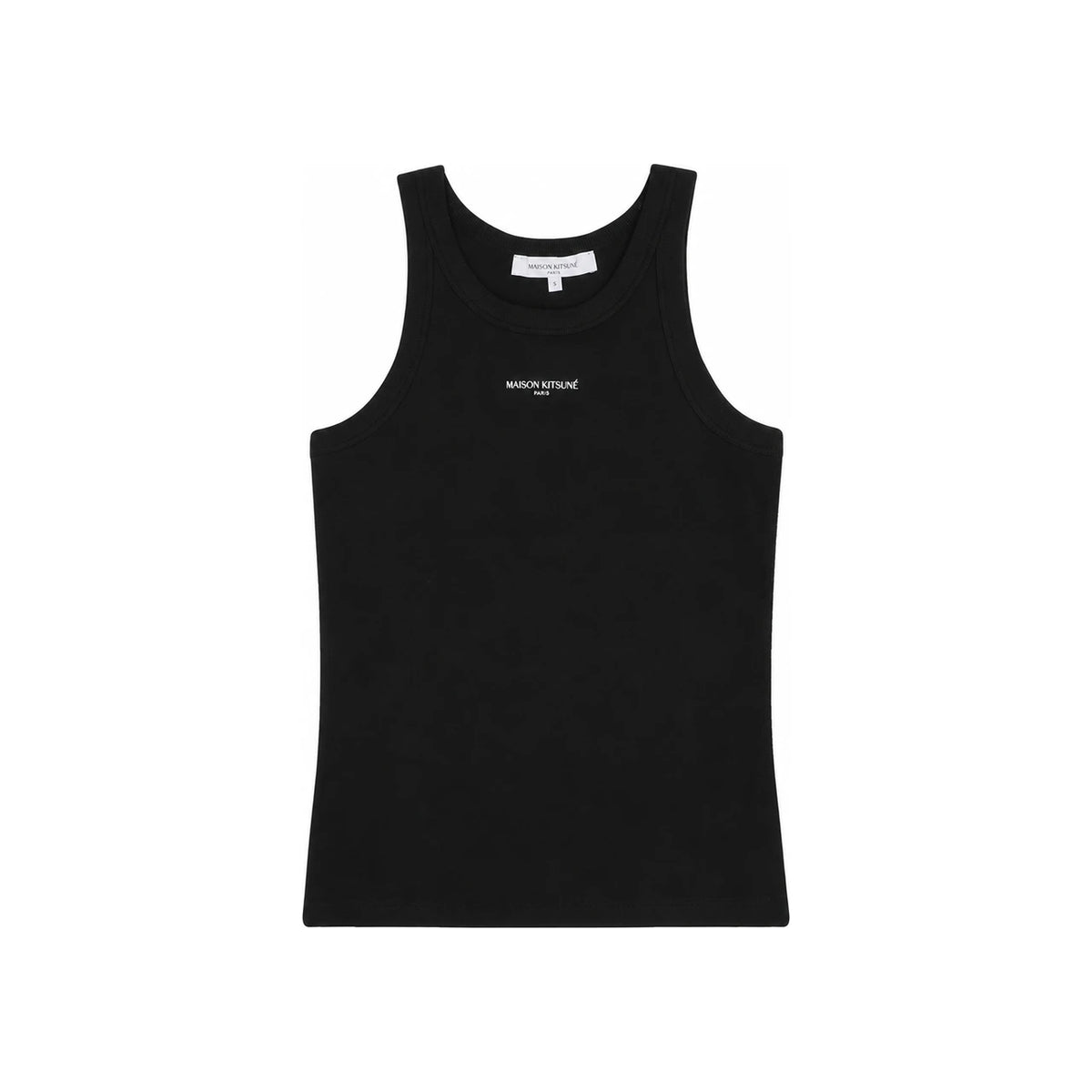 Maison Kitsune Lettering Logo Tank Top Black QW00600 KA0033 P199