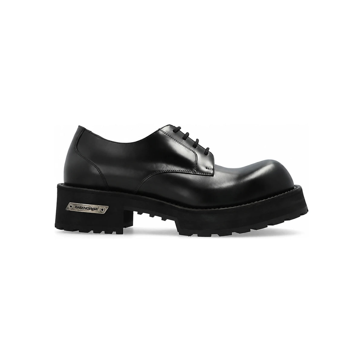BALENCIAGA Black Leather Venom Derby Shoes