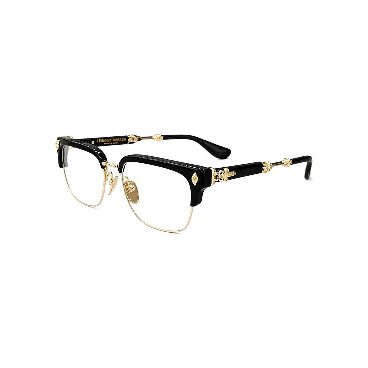 Chrome Hearts Black Gold Plate Eyeglasses Unisex