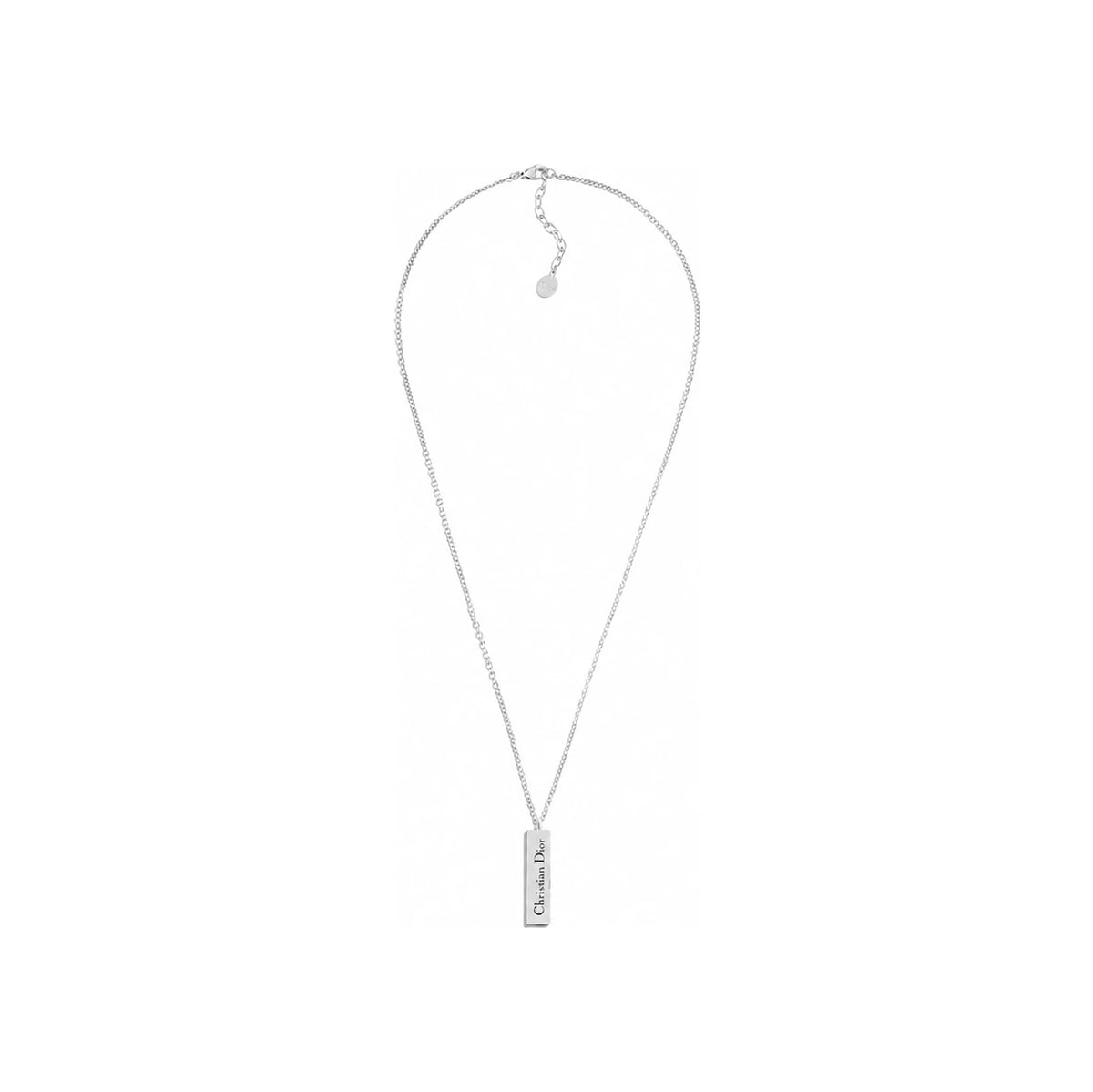 DIOR Couture Cut Pendant Unisex Necklace Silver-Tone