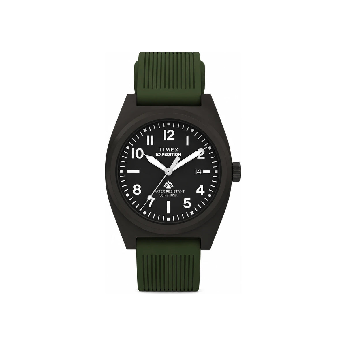 Timex Black Khaki Expedition Capstone Silicone Strap 39mm Watch TW2Y 18000