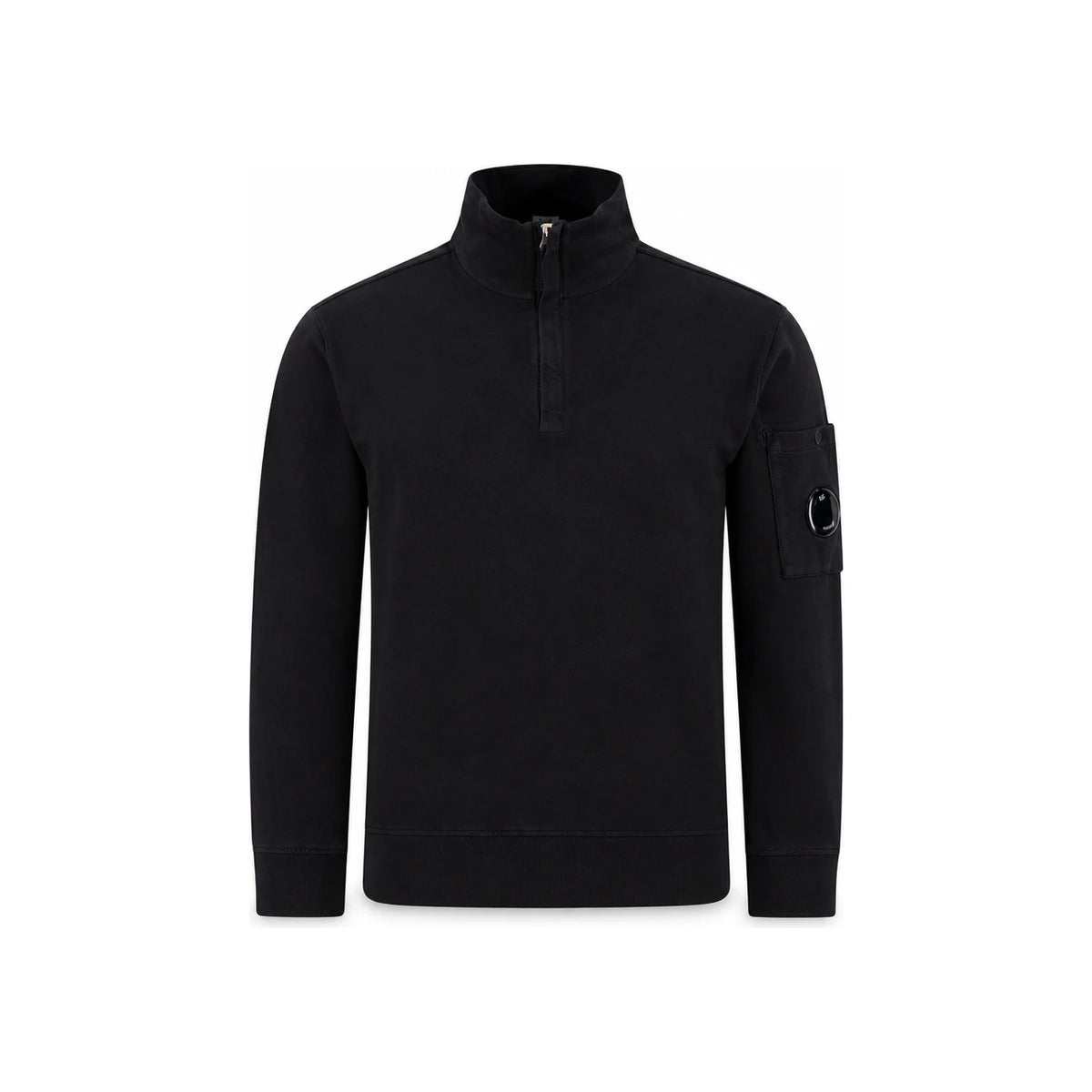 CP Company Lens Badge Light Fleece Half-Zip Sweatshirt Black 20CM SS022A 002246G