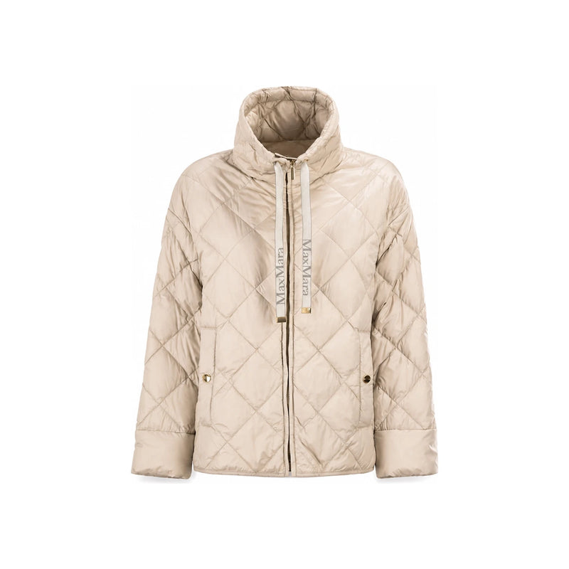 Max Mara Sand Quilted Drawstring Puffer Jacket
