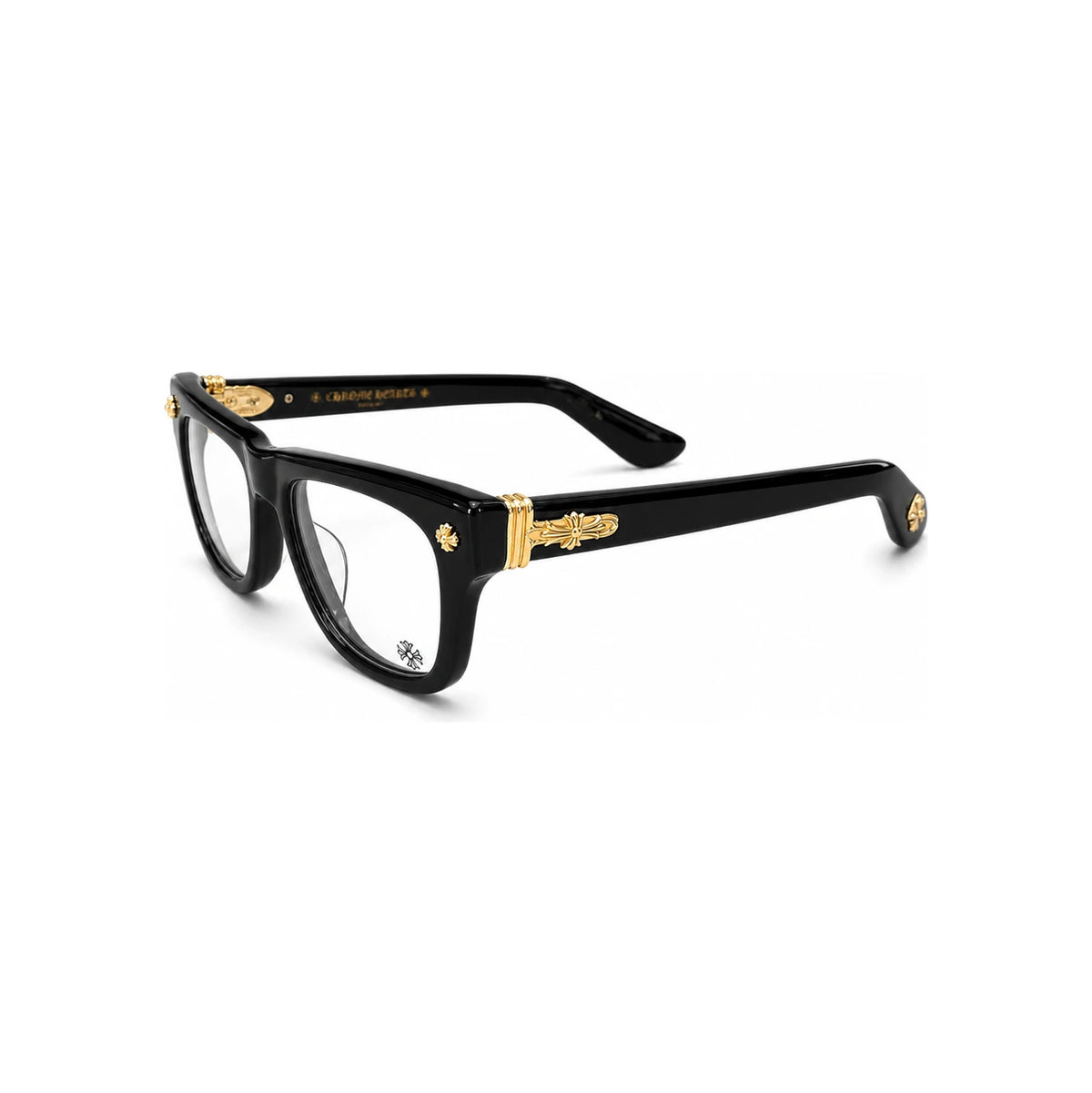 Chrome Hearts Black Gold Trim Unisex Eyeglasses