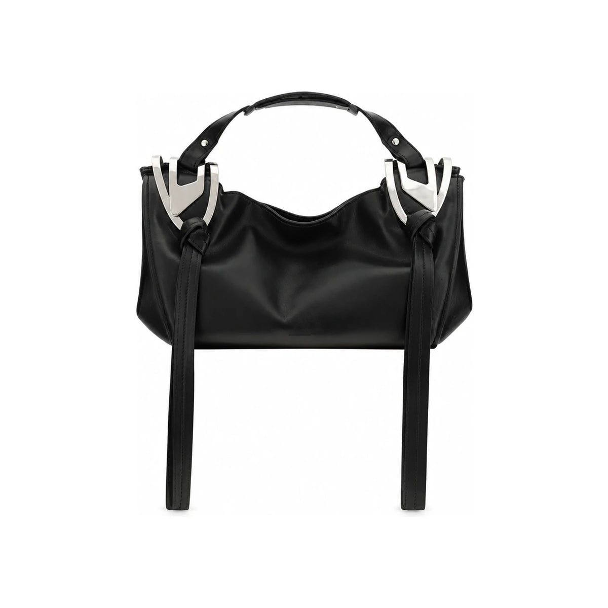 DIESEL Black Leather Shoulder Tote Bag