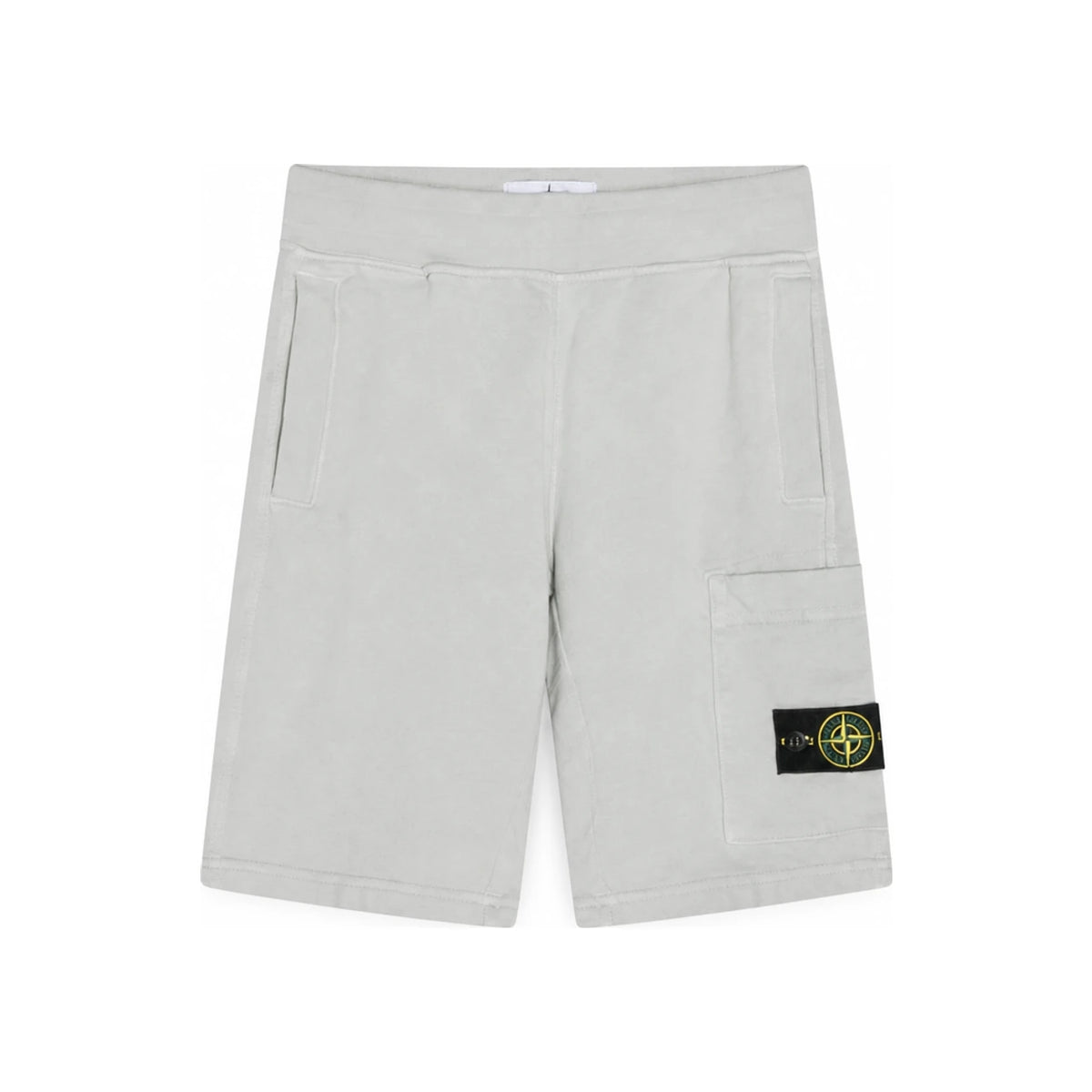 STONE ISLAND Pearl Gray Cotton Badge Patch Women’s Shorts