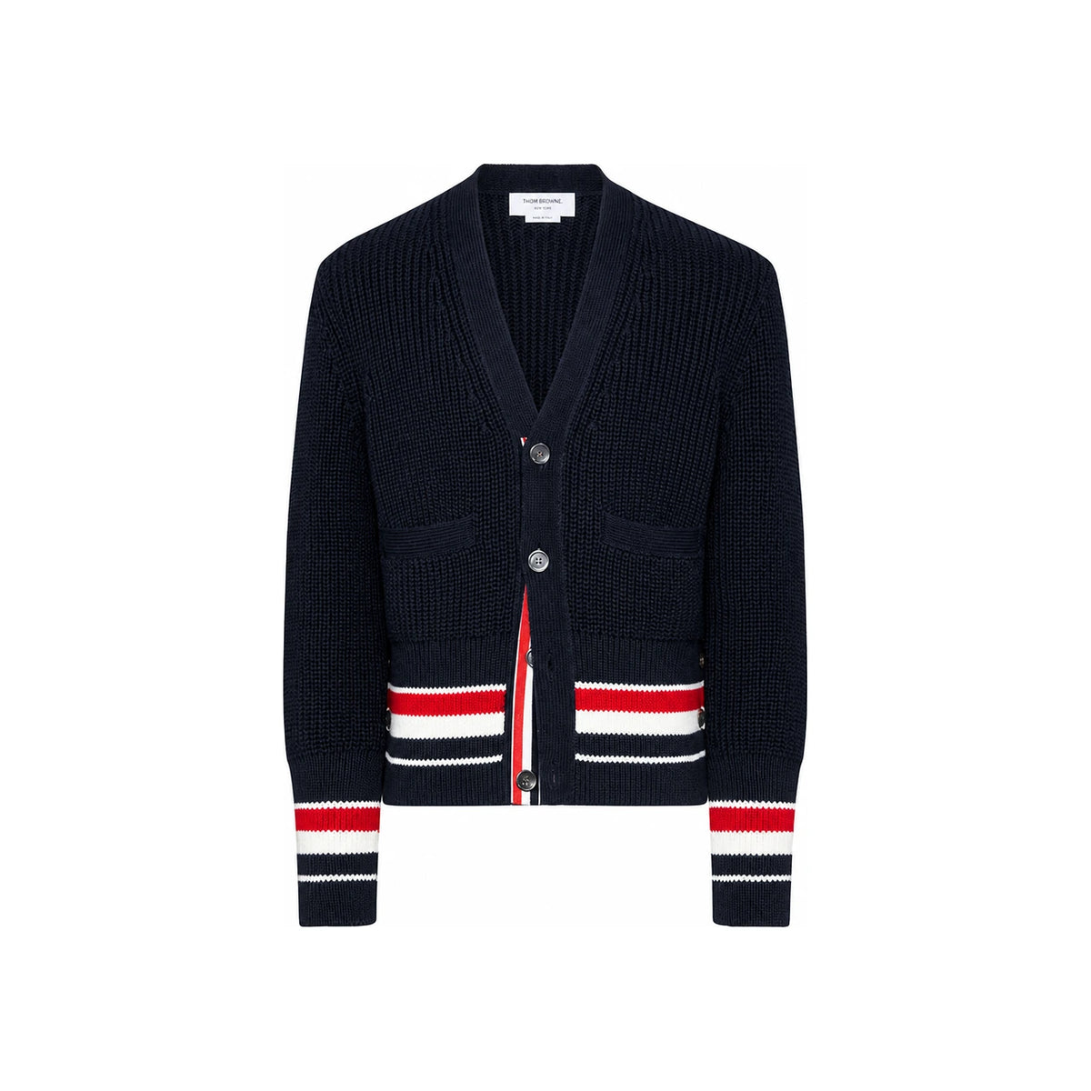 THOM BROWNE RWB Stitch Navy Men’s Half Cardigan MKC629A Y3062 415