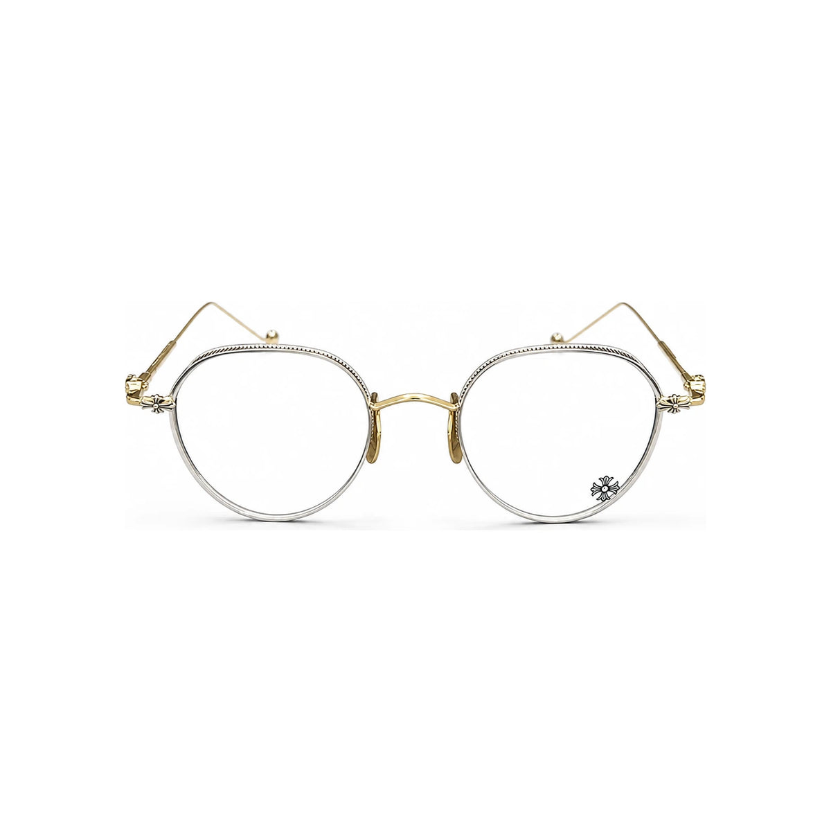 Chrome Hearts Gold Silver Vagasolace Eyeglasses Unisex