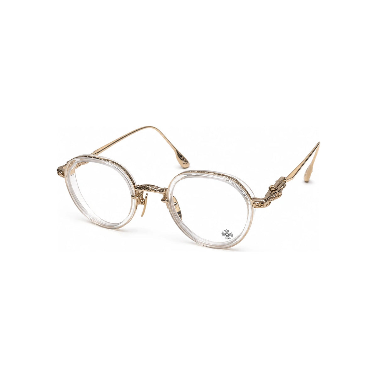 Chrome Hearts Crystal Gold-Tone Sextynine Eyeglasses Unisex