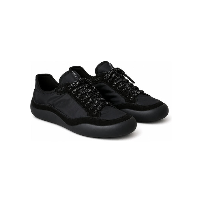PRADA White Leather Low-Top Sneakers for Men 2EE469 D7C F0002 BLACK DOM