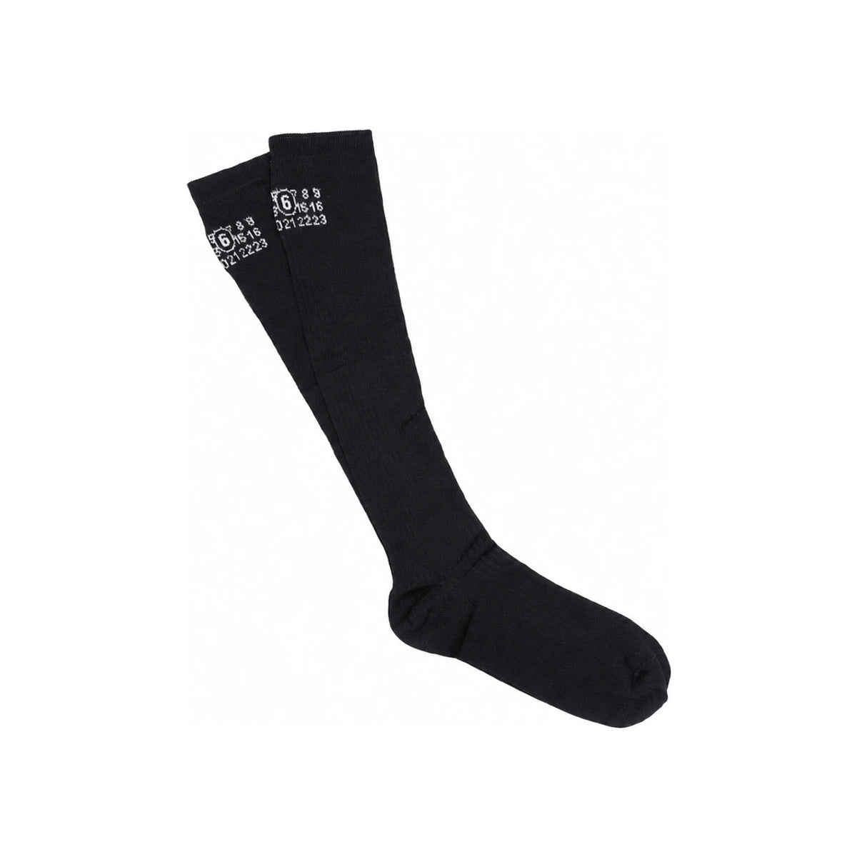 Maison Margiela MM6 Numbering Logo Over-the-Knee Socks Black Women