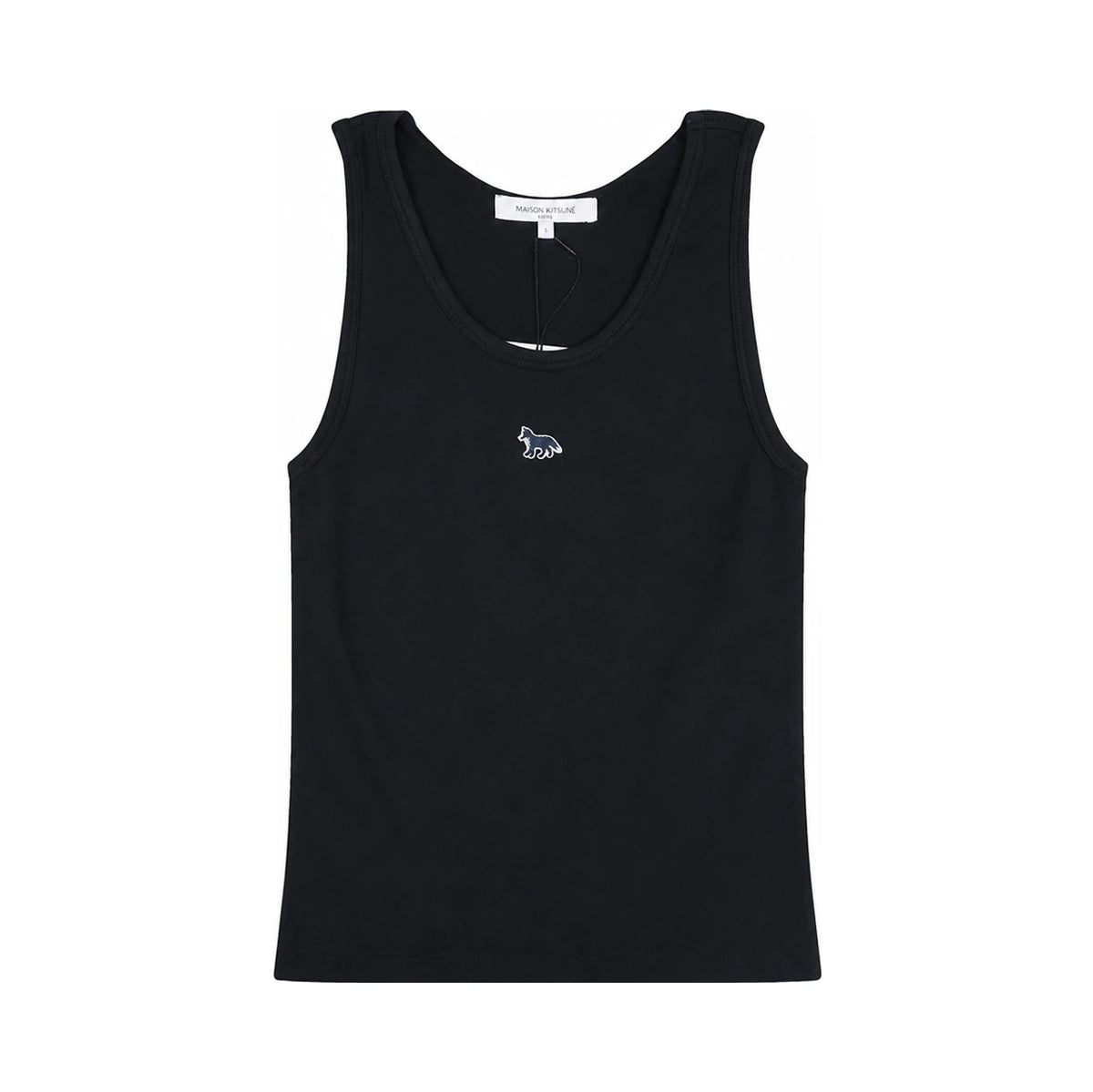Maison Kitsune Baby Fox Patch Tank Top Sleeveless Tee White Women
