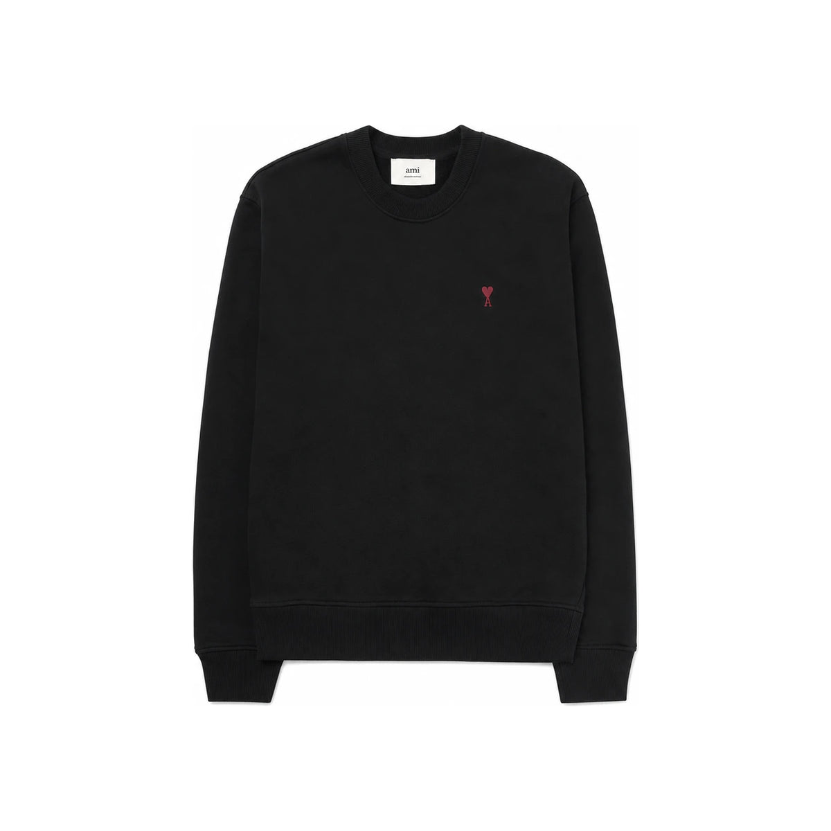 AMI Small Heart Black Sweatshirt for Men
