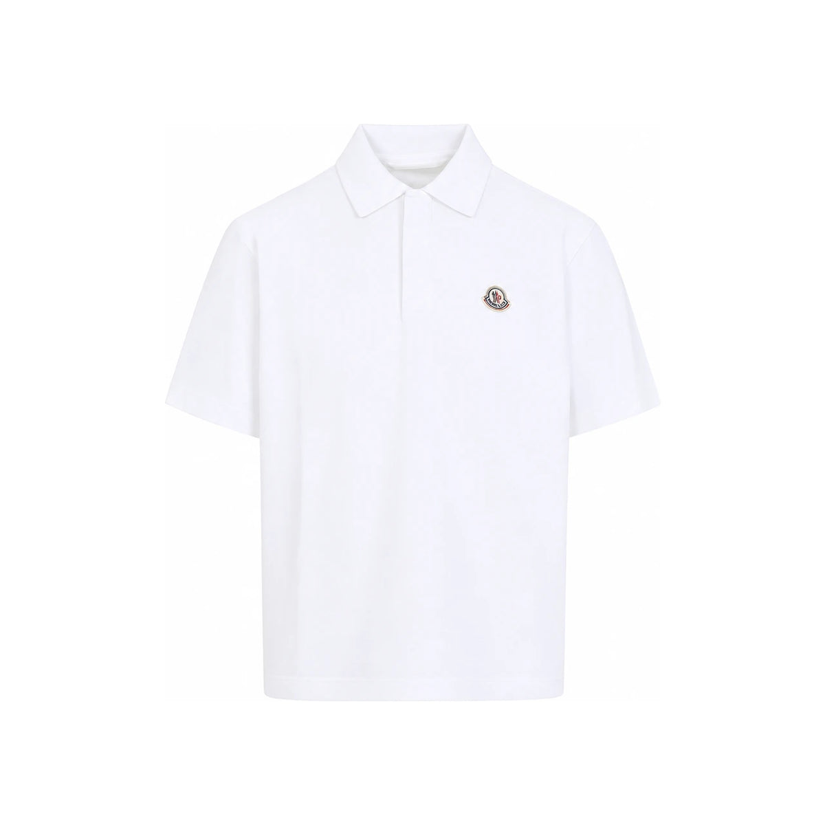 Moncler Men’s Logo Patch Short Sleeve Polo T-Shirt White