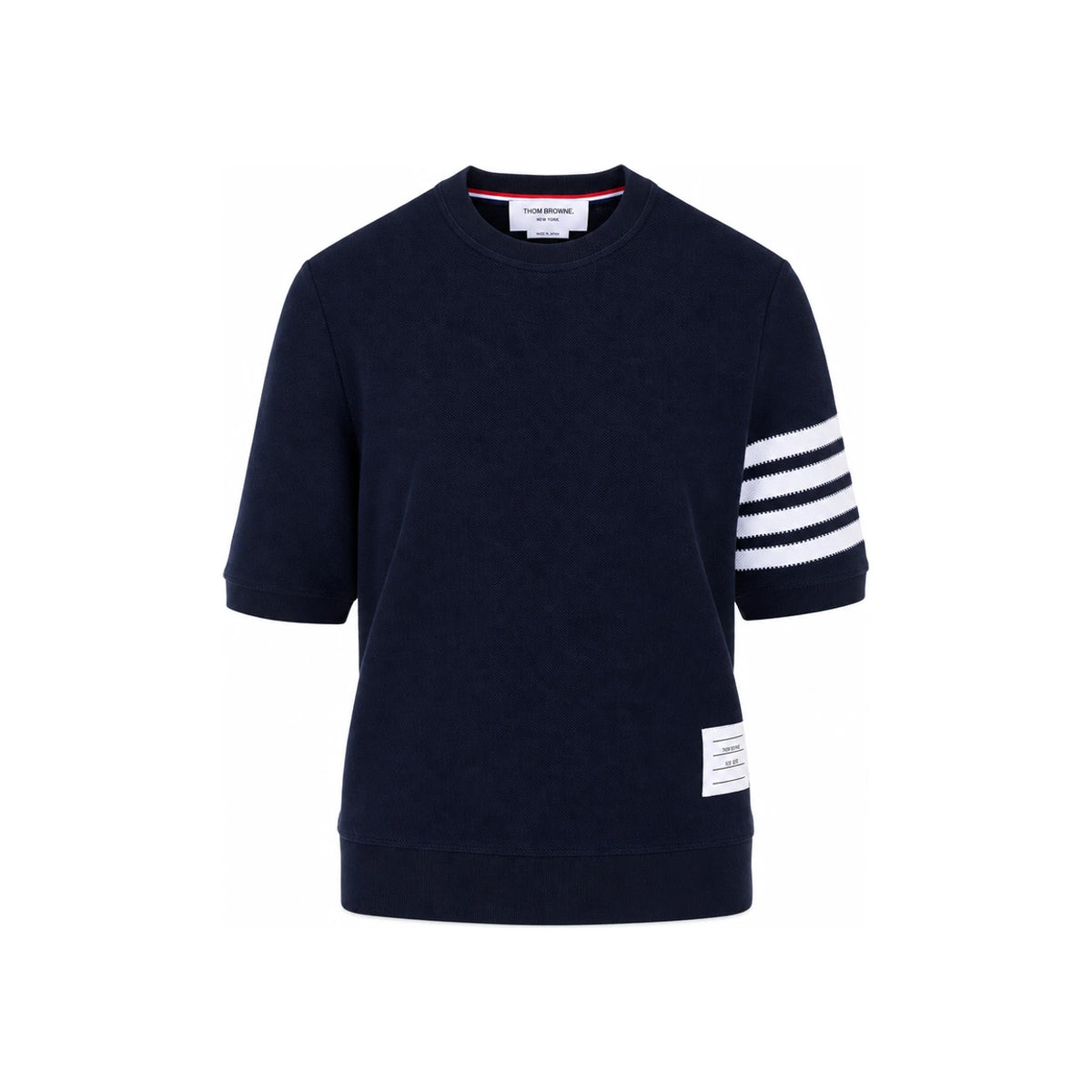 THOM BROWNE Textured Cotton Piqué 4-Bar Short Sleeve T-Shirt