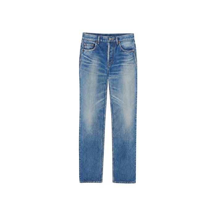 Saint Laurent Vintage Blue Straight Leg Denim Jeans