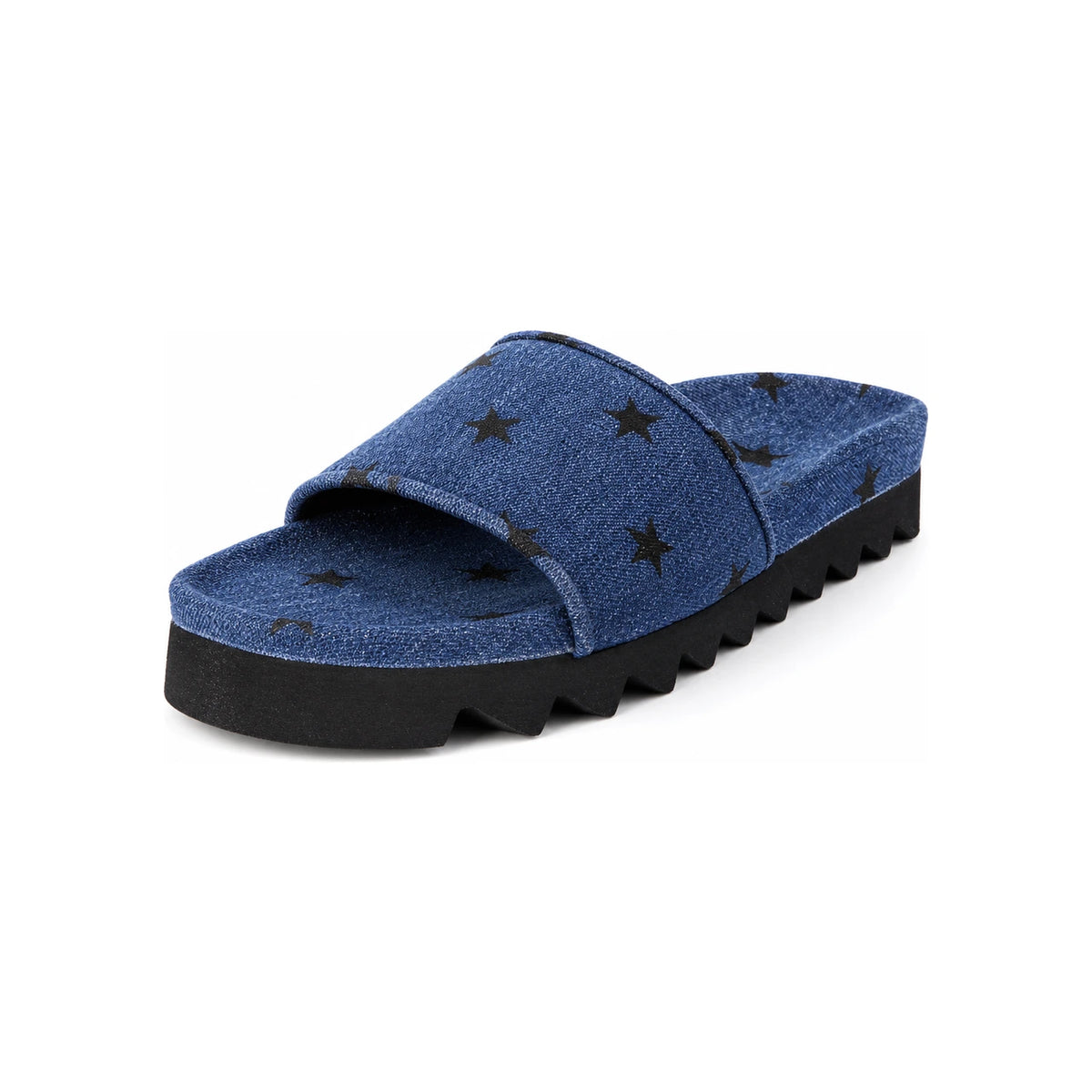 joshua sanders Black Star Denim Slide Sandals