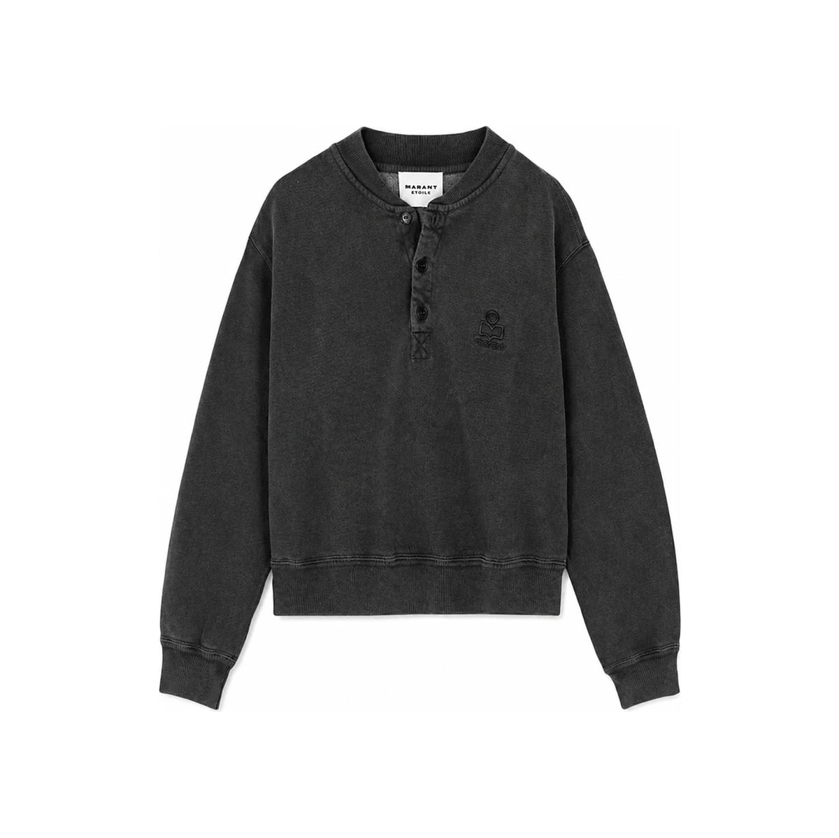 Isabel Marant SIMONY Henley Sweatshirt Fade Black SW0185FA D1M06E 02FK