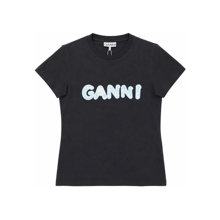 GANNI Cotton Short Sleeve T-Shirt