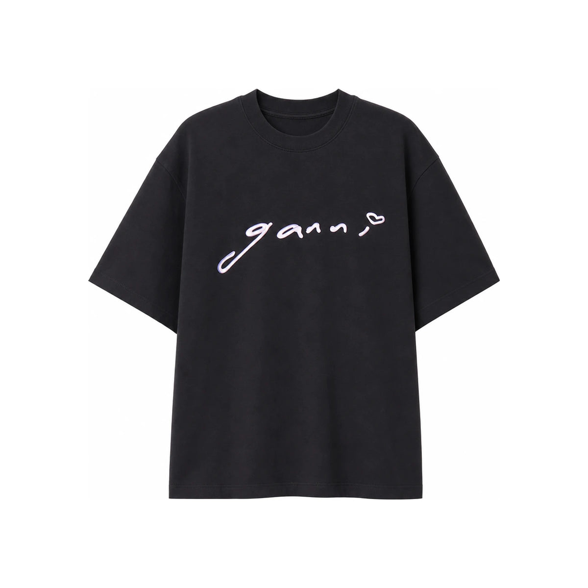 GANNI Script Logo Short Sleeve T-Shirt Women’s White Cotton
