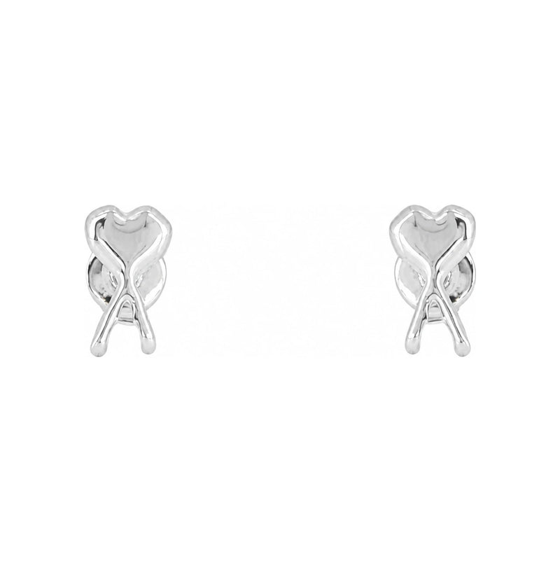 AMI Hammered Brass Heart Logo Earrings Unisex UJW445 361 900