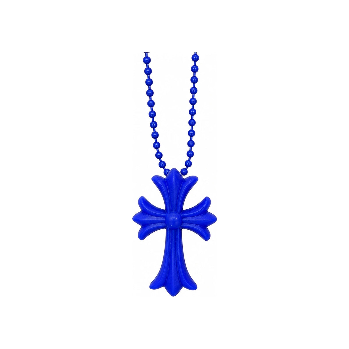 Chrome Hearts Dark Blue CH Cross Pendant Necklace Unisex