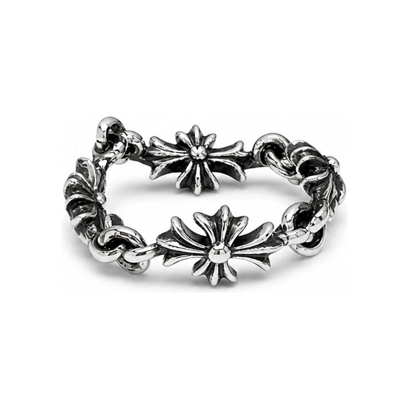 Chrome Hearts Tiny Cross E Ring Silver Unisex Jewelry