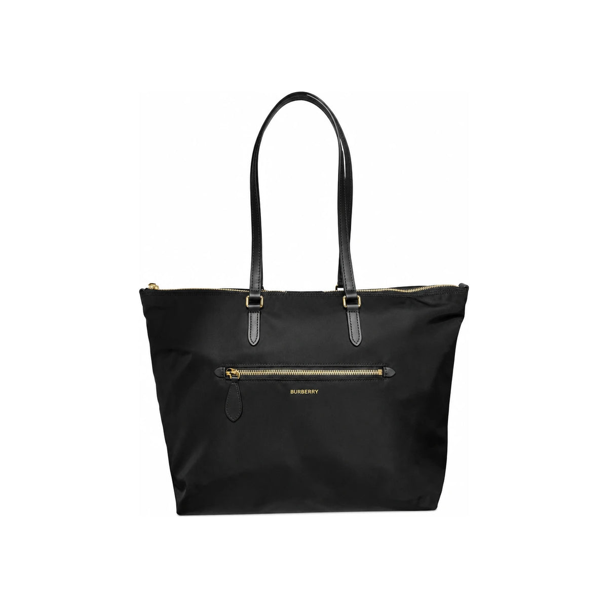 BURBERRY Black Nylon Tote Shoulder Bag with Lettering Logo 81092721