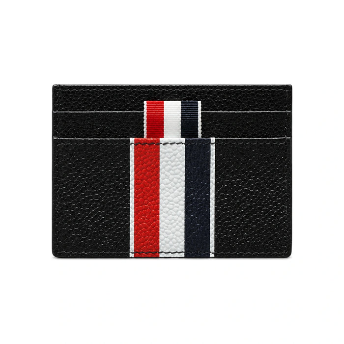 THOM BROWNE Pebble Grain Tricolor Stripe Double Card Holder Wallet