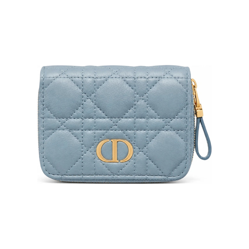 DIOR Caro Scarlet Leather Compact Wallet