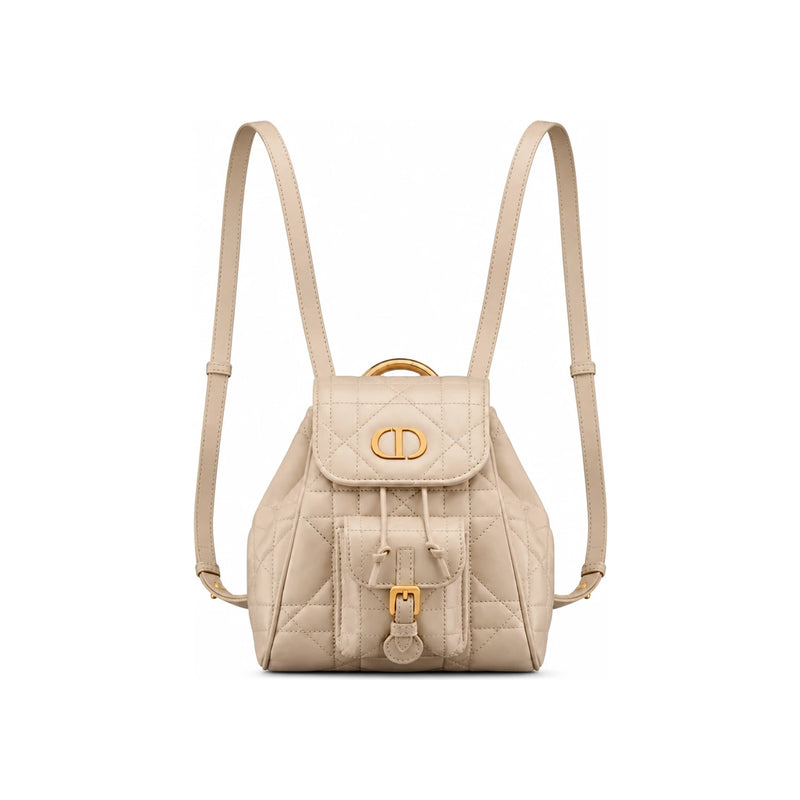 DIOR Caro Medium Leather Backpack Black