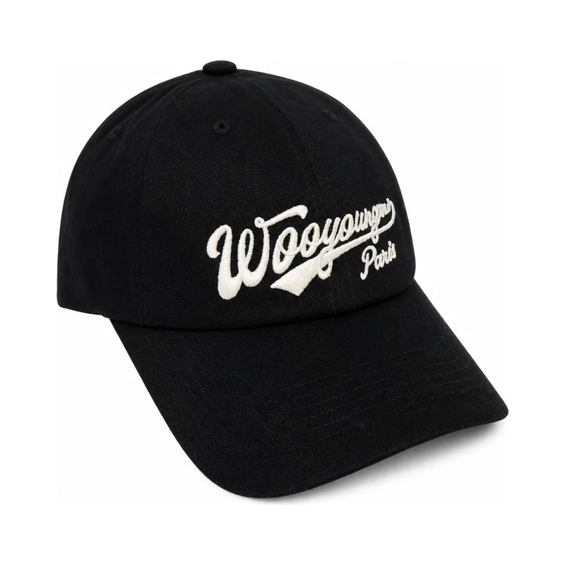 WOOYOUNGMI Logo Baseball Cap Navy Cotton Men’s