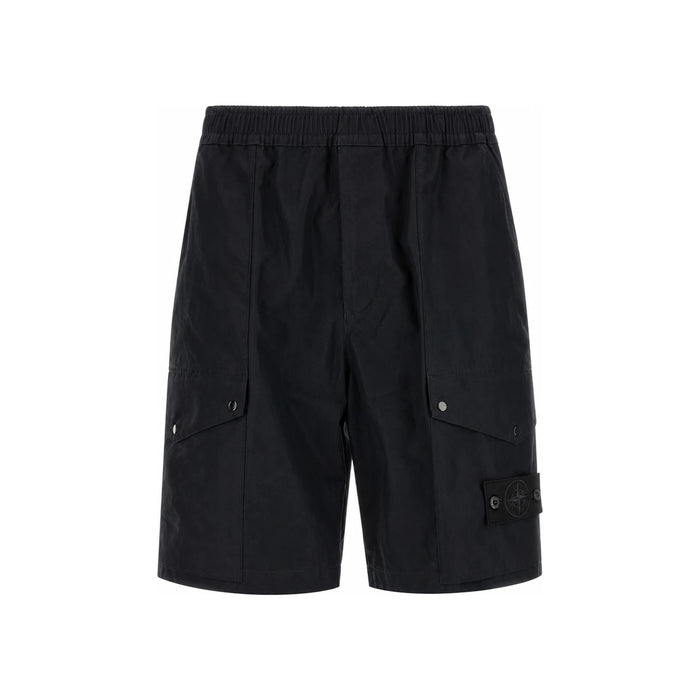 STONE ISLAND Cotton Cargo Shorts Black Men’s Pants