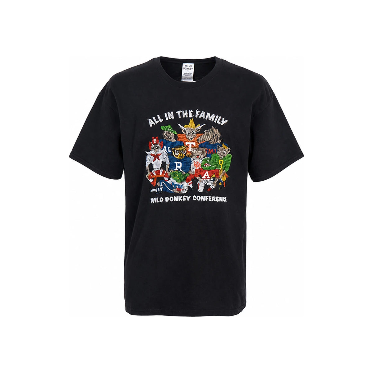 Wild Donkey Black Short Sleeve Family Graphic T-Shirt