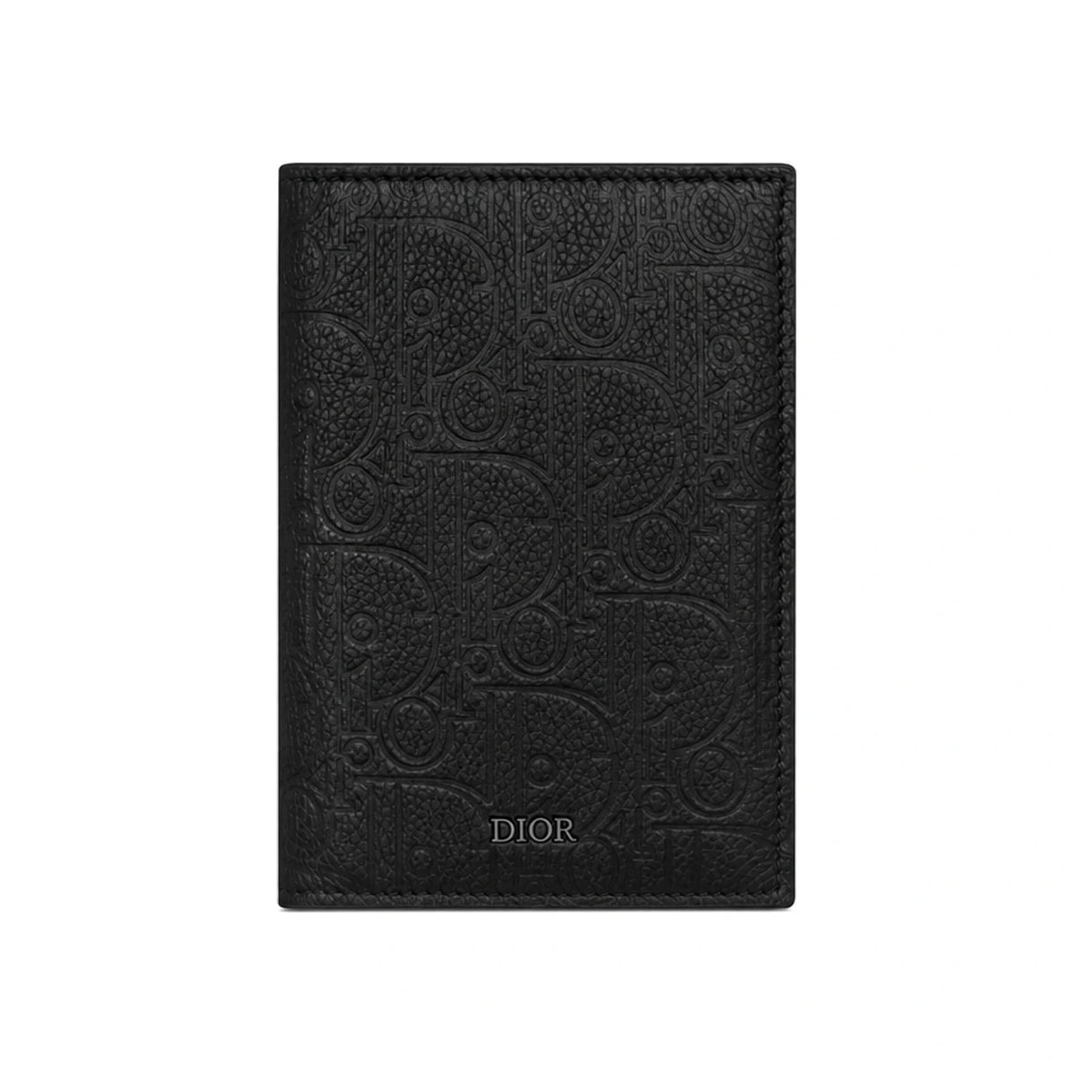 DIOR Black Leather Passport Cover Card Holder