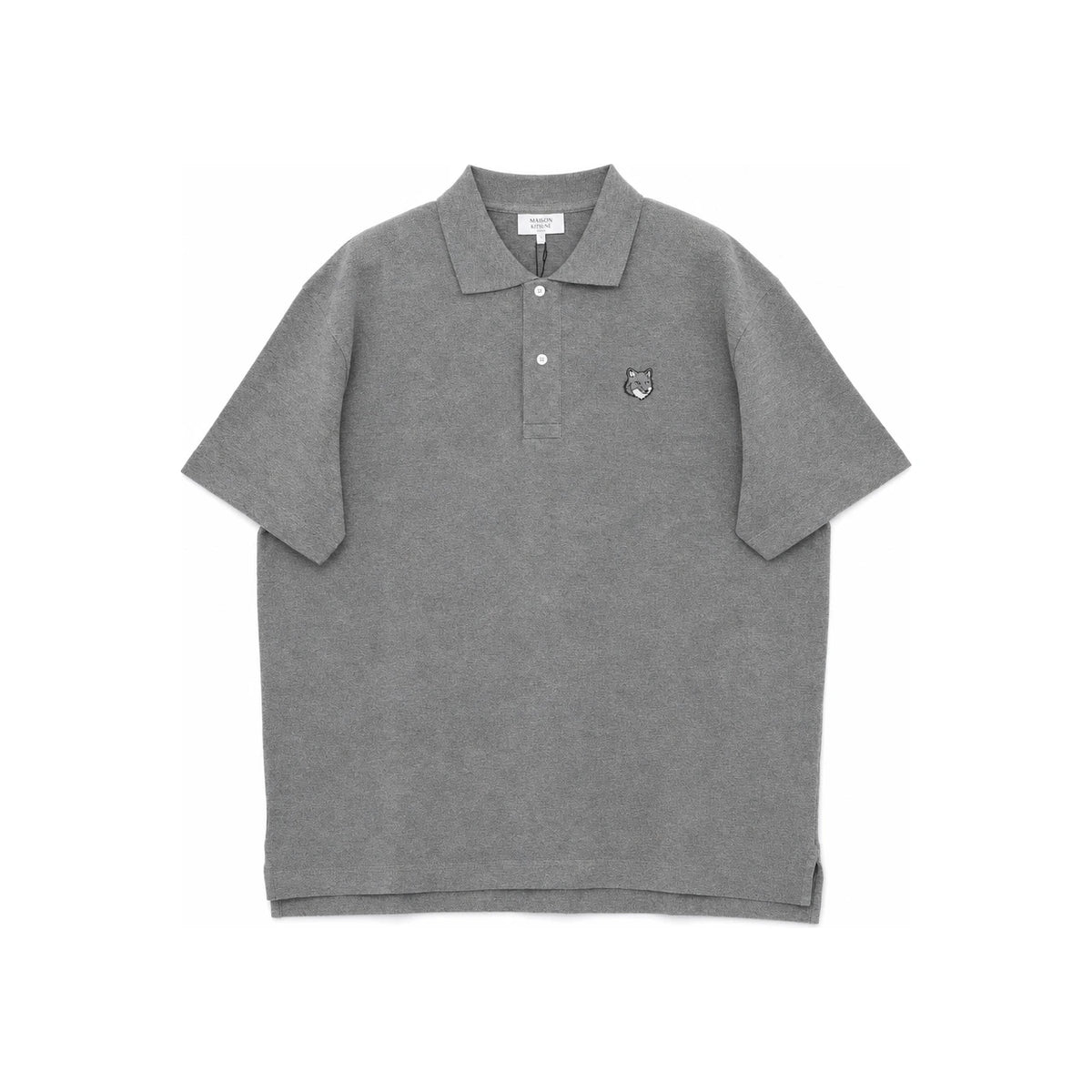 Maison Kitsune Gray Fox Head Polo Short Sleeve T-Shirt Men