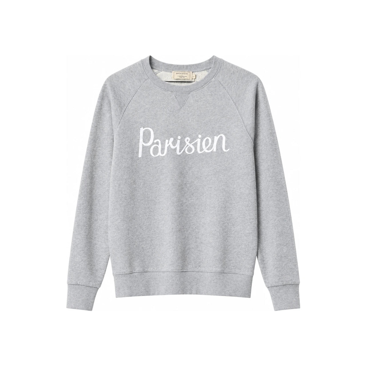 Maison Kitsune Parisien Vintage Unisex Sweatshirt Gray Cotton