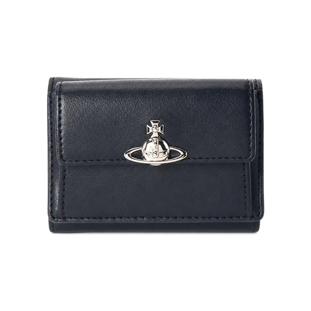 Vivienne Westwood Small Flap Leather Bifold Wallet Black