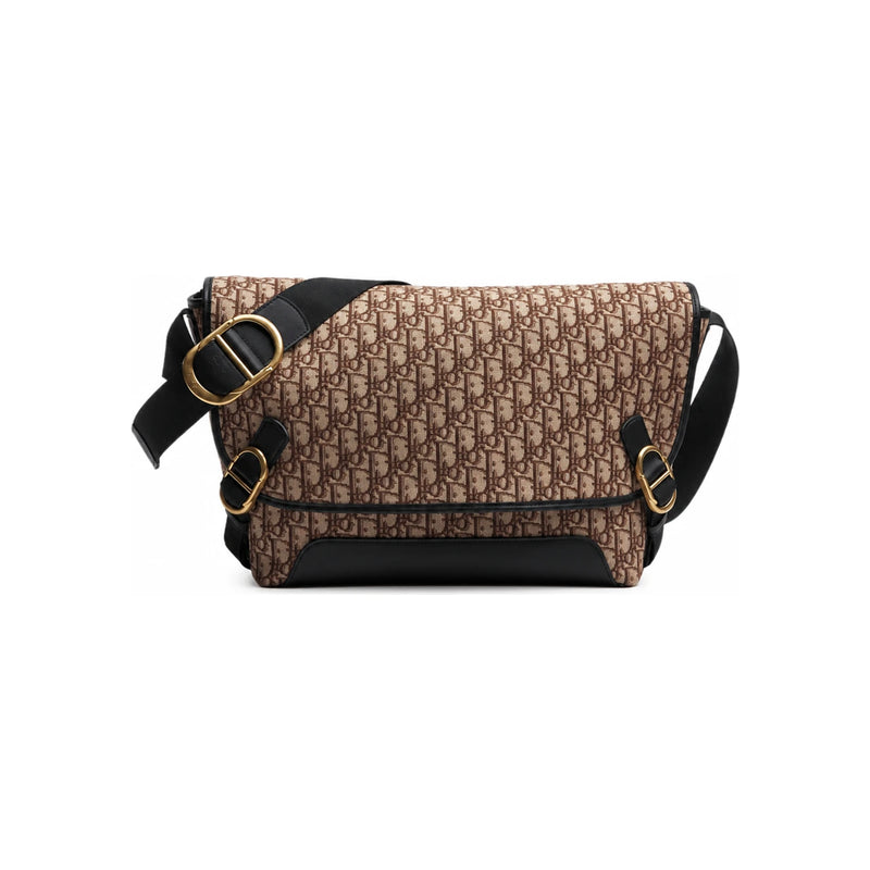DIOR Brown Dior Oblique Jacquard Large Flap Messenger Bag 1DBME210YUS H45E