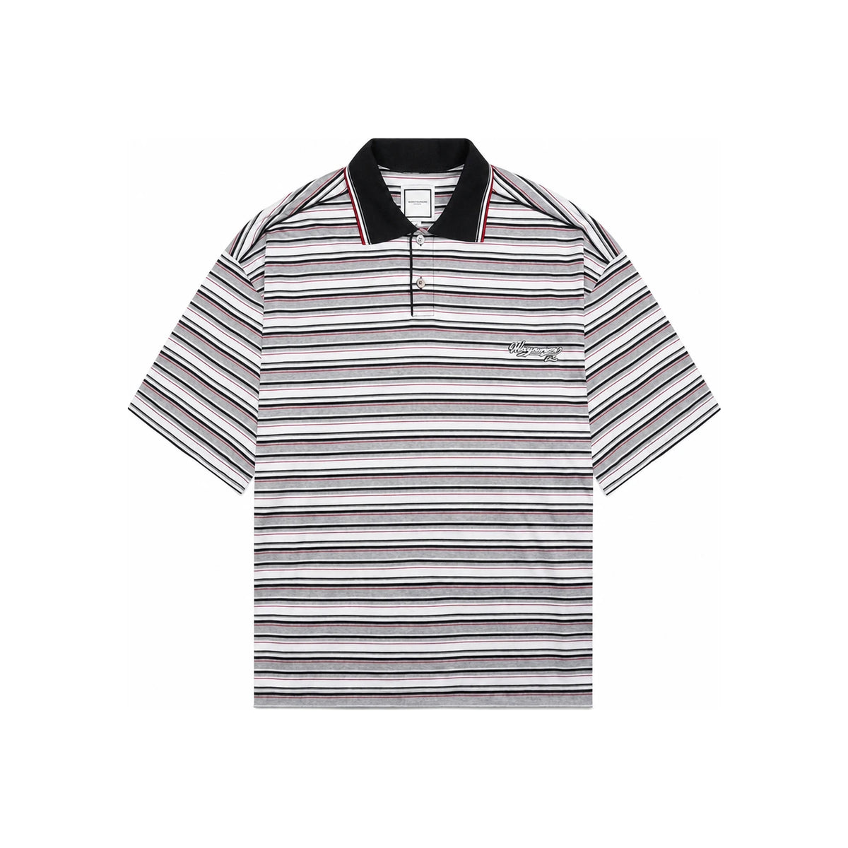 WOOYOUNGMI Stripe Short Sleeve Polo T-Shirt W261TS15 736G