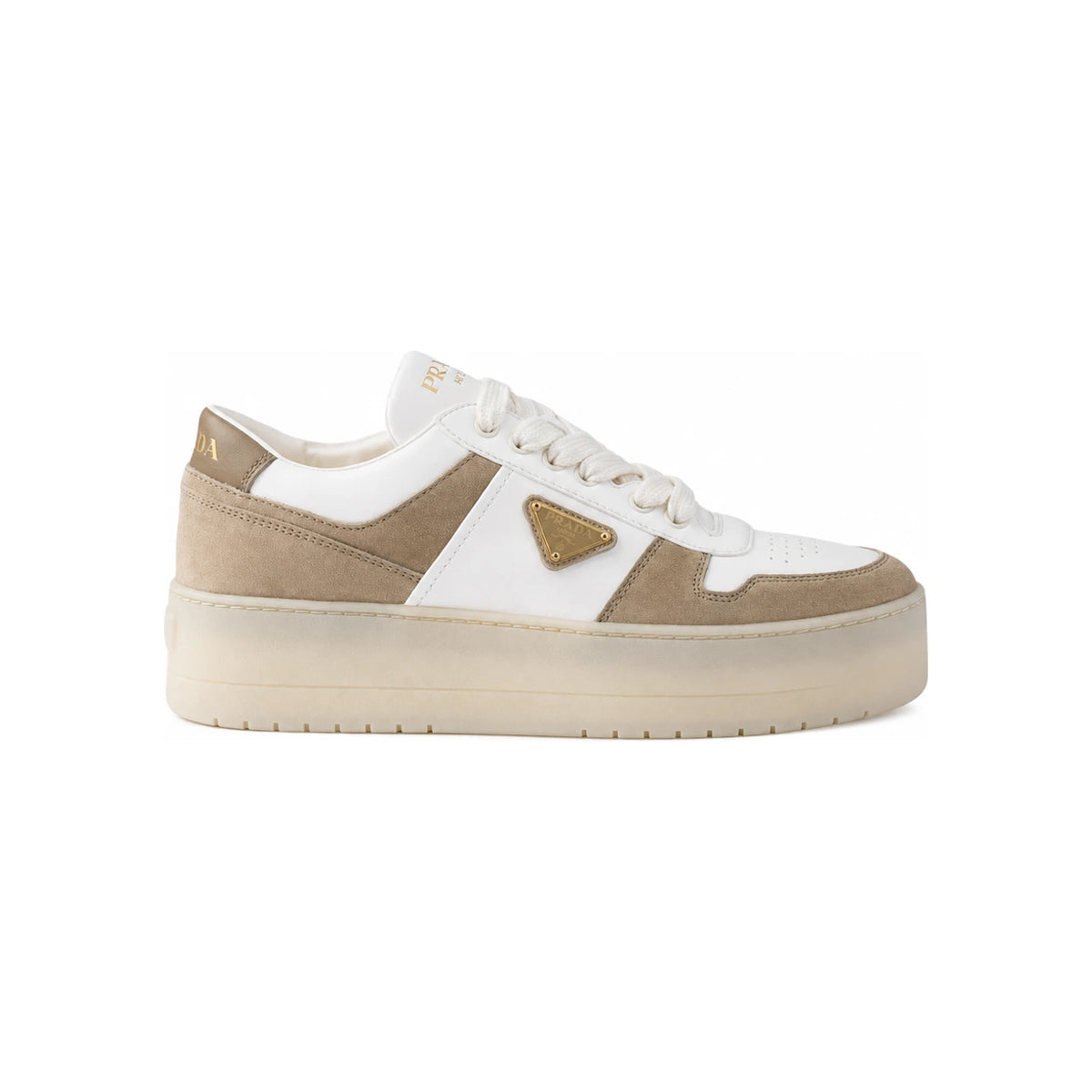PRADA Downtown Low-Top Sneakers Women’s White Leather