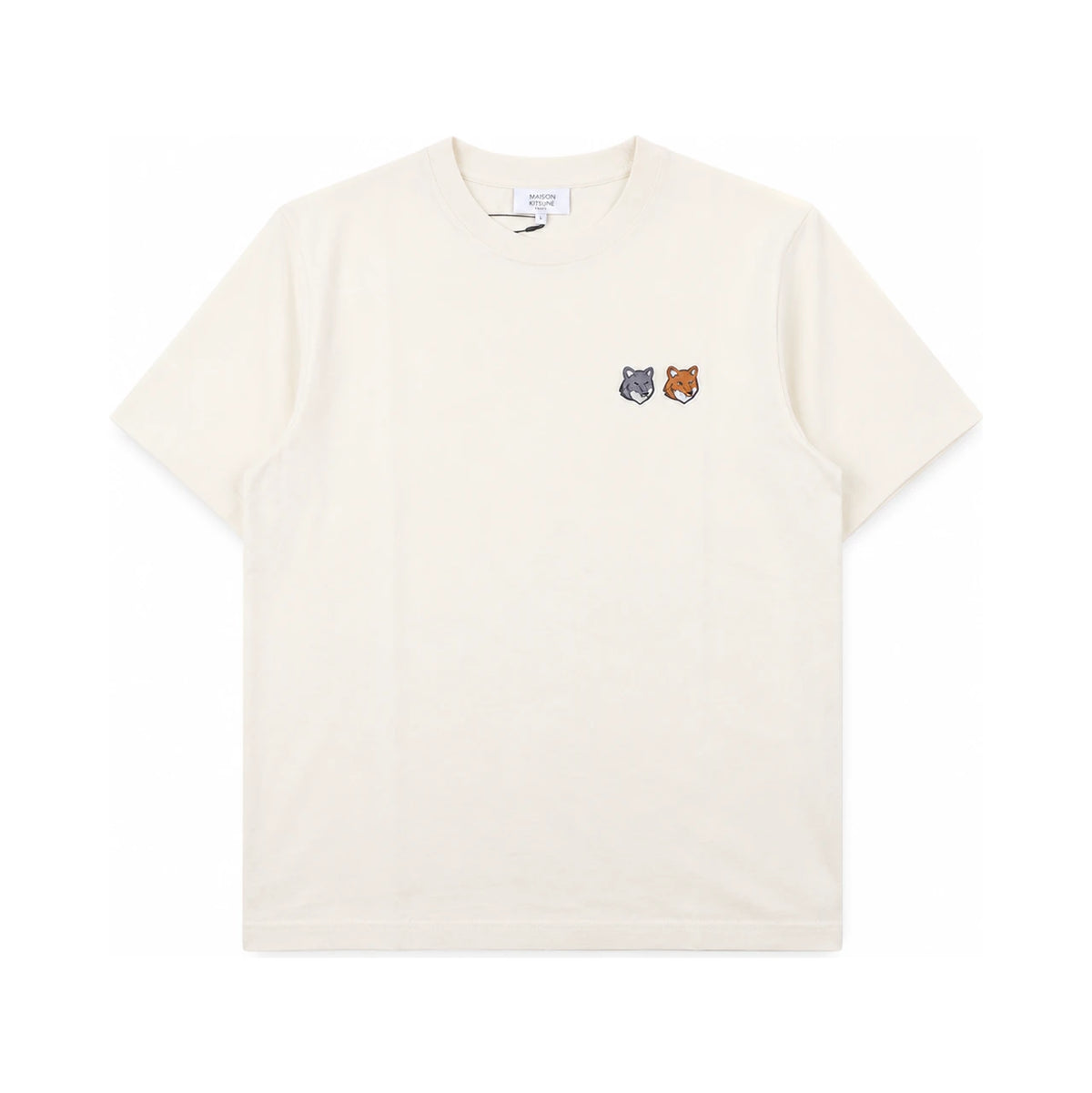 Maison Kitsune Men’s Double Fox Head Patch Short Sleeve T-Shirt