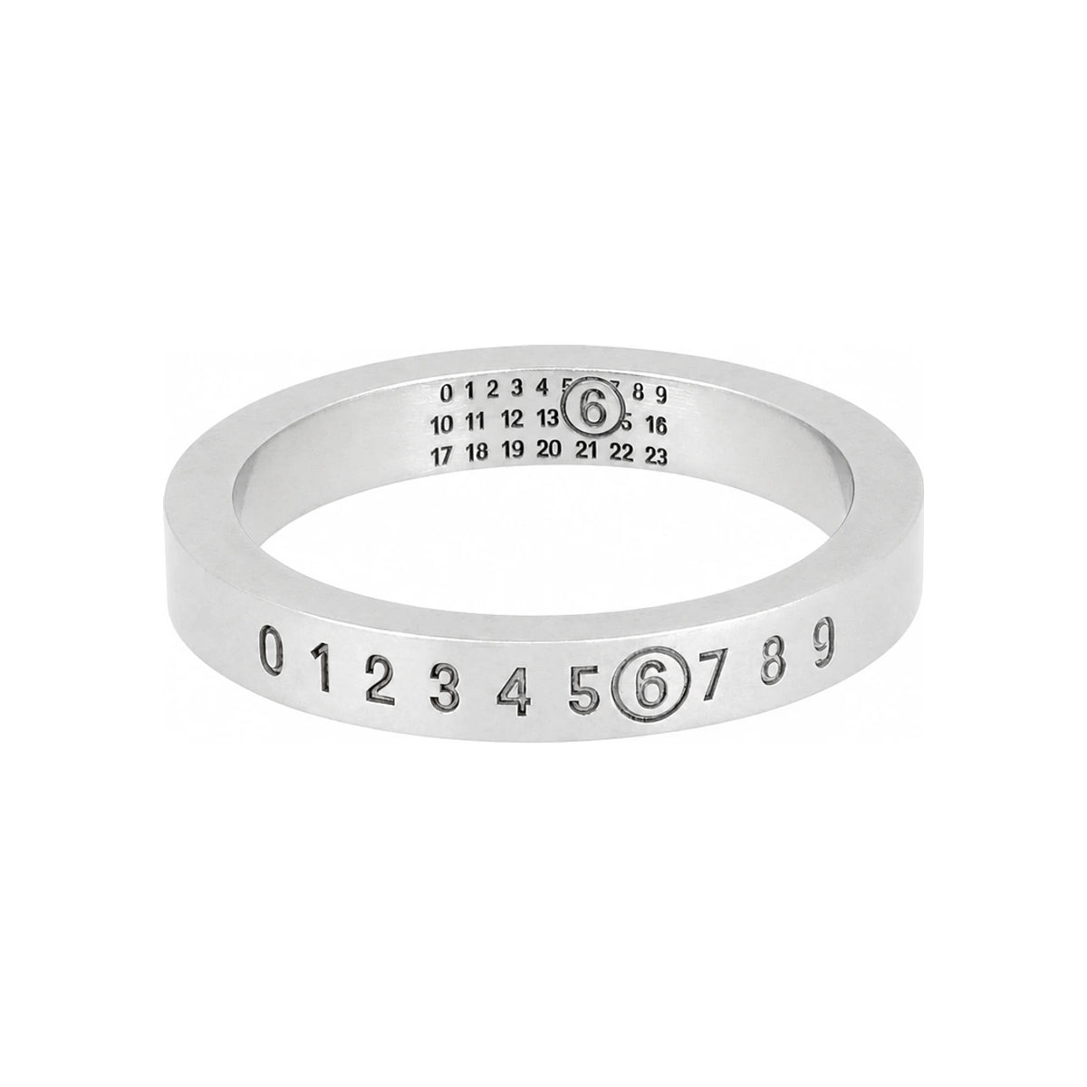 Maison Margiela Engraved Number Logo 3mm Silver Ring SM6UQ0059 P6469 968 MM6