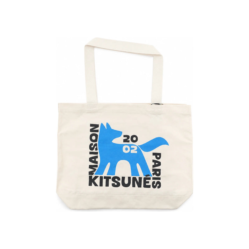 Maison Kitsune Gallery Fox Print Canvas Unisex Tote Bag QU05110 WW9042 P700