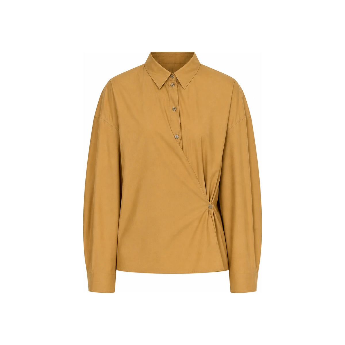 Lemaire Straight Collar Twisted Shirt Yellow Cotton SH1141 LF1500 YE539